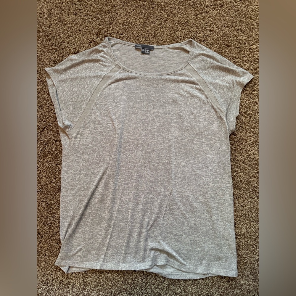 Vince WMS SZ XS Tee T-Shirt Gray Raglan Sleeve Boxy Lightweight Round Neckline